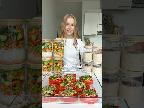 Healthy & High-protein Meal Prep💛 Link to full recipes⬇️ #mealprep #highprotein #easyrecipes