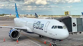 JetBlue A321 neo Full Flight - New York JFK to Santiago STI A Thrilling Turbulence Experience