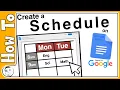 Create a Schedule in Google Docs