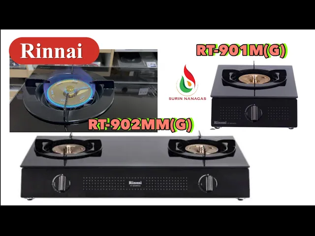 Rinnai เตาแก๊สหน้ากระจก ( รุ่น RT-901M(G)1 หัวเตา / รุ่น RT-902MM(G) 2 หัวเตา)