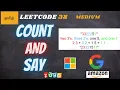Idhu epdi Medium diffculty Leetcode 38 Count and Say Leetcode Medium tamil