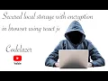 React js Save data secured with encrypting local storage in browser