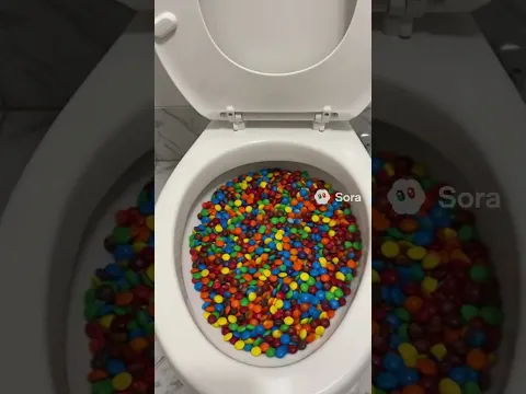 Flushing M&Ms in my parents toilet #shorts