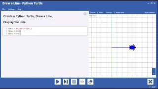 Create an NCLab Python Turtle Draw a Line and Display the Line
