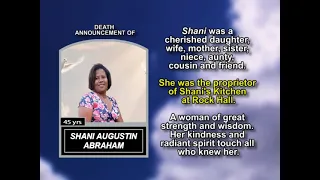 Shani Augustin Abraham Medium Obituary