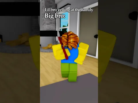 Lil bro yelling at the family 😱😱 #roblox #brookhaven #shorts