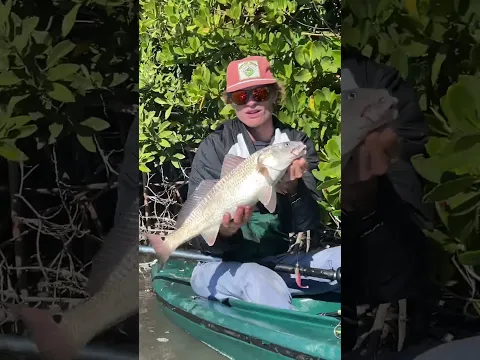 Artificial red fish on the kayak 🫡 #fishing #fishb