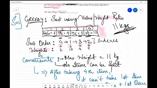 Data Structures and Algorithms Knapsack Problem 0-1 Knapsack GATE 2018 Greedy vs Optimal Method