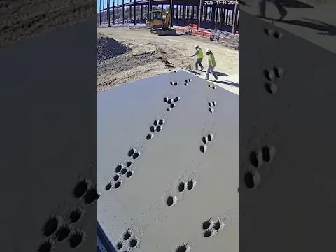 Workers Watch in Horror as Puppies RUIN Wet Cement! 😂🐾 #shorts