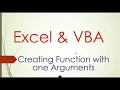 Function in vba with one argument