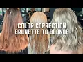 How to go from Brunette to Blonde in one sitting - hair dye tutorial color correction