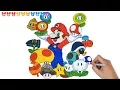 How to Draw Super Mario Bros Mario Mushrooms Drawing Coloring Pages s for Kids