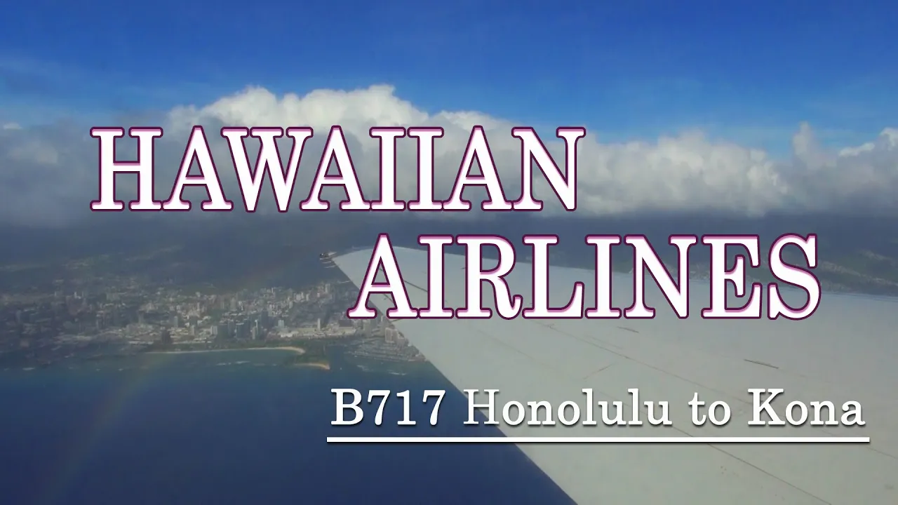 Flying Kona to Honolulu - Hawaiian Airlines. 4K