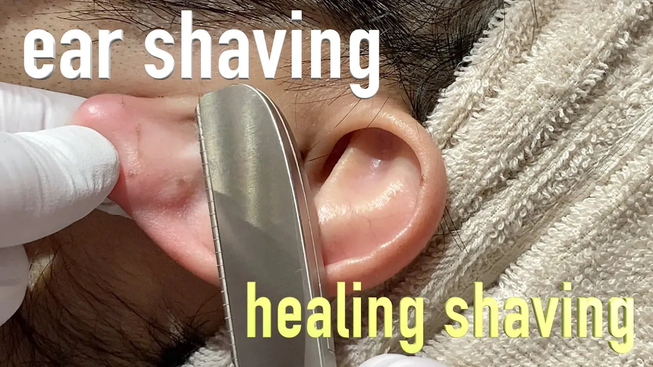 Japanese Barber does Ear Shaving