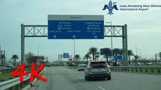 Louis Orleans International Airport Access Road inbound 4K