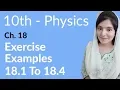 Class 10th Physics Chapter 18 Examples - 10th Class Physics Chapter 9 Examples