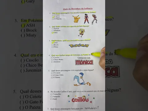 Quiz de desenhos da infância! 🤩🤔