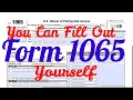 How to Fill Out Form 1065 U S Return of Partnership Income for an LLC with Investment Income