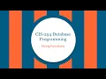 CIS-254 String Functions