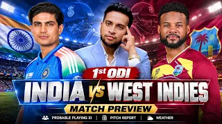 India vs West Indies 1st ODI Preview 🔥 Probable Playing XI | Pitch Report
