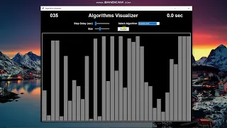 Insertion sort visualization using Python3 and Tkinter