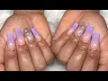 Purple Acrylic Ombre Acrylic nails tutorials