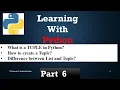 2022 What is a TUPLE in Python Properties of TUPLE Difference between Tuple and List Part 6