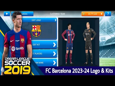 Download MP3 FC Barcelona 2023-24 Logo \u0026 Kits - DLS 19