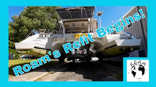 Hauling out our 54′ catamaran for a huge refit. Episode 27. #boatlife