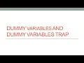 Dummy variables and Dummy variables trap