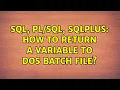 SQL sqlplus how to return a variable to DOS batch file