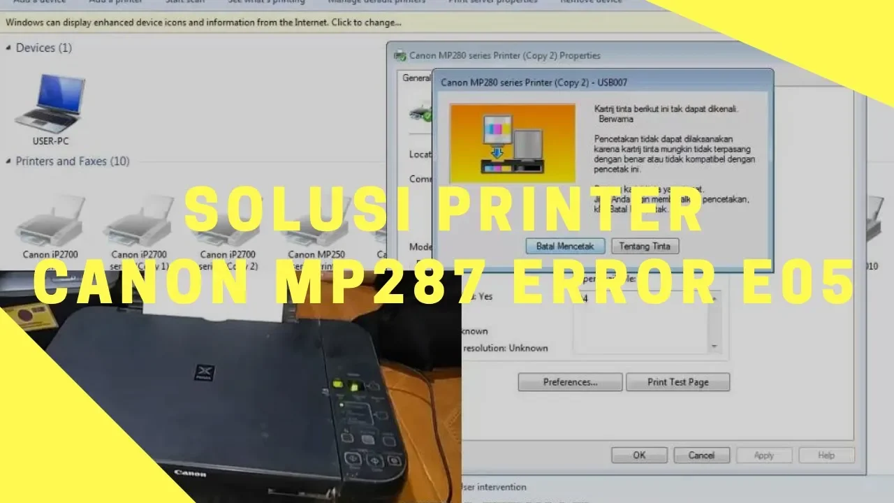 Mengatasi Cartridge Printer Canon IP2770 Tidak Terdeteksi | Tutorial Printer Canon. 