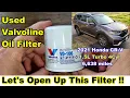 Valvoline Oil Filter VO-106 Used Valvoline Oil Filter Cut Open
