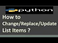 How to Update List Items List tutorial in python