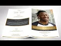 Kings Funeral Program Indesign Template Gold 4 Pages Print Size 8 5 x11 - Godserv Designs
