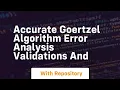 accurate goertzel algorithm error analysis validations and