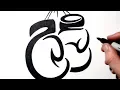 How to Draw Boxing Gloves - Simple Tribal Tattoo Design Style