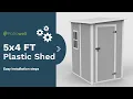 Patiowell Resin Outdoor Storage Shed - 5 x 4 FT Assembly