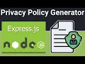 Node js Express Project to Build Privacy Policy Page Generator Using Dynamic Template in EJS
