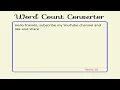 How to count word convertor with JavaScript practical program