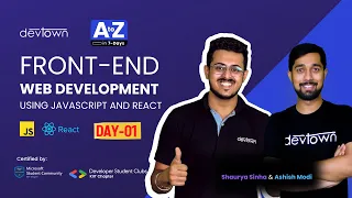 LIVE DAY 01 Front-End Web Development using JavaScript and React js COMPLETE in 7 - Days