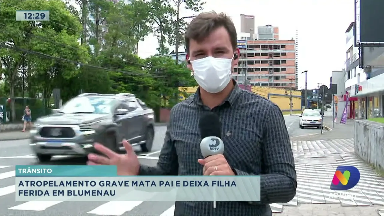 Atropelamento grave mata pai e deixa filha ferida em Blumenau