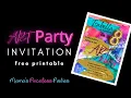 Printable Art Party Birt ay Invitations Customize for Free