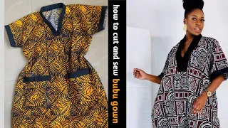 how to cut and sew bubu gown kimono gown detail and easy method