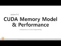 MP Lec 9 CUDA Memory Model - Memory Model Performance CUDA