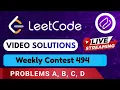 Leetcode Weekly Contest 494 Solutions A - D By Aftab Codehurdle