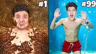 100 تحدي مجنون في 24 ساعه محمد ماقدر يتحمل 