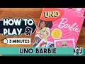 How to Play UNO Barbie in 3 Minutes Uno Barbie Card Game Rules