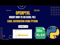 Excel Automation Tutorial - 15 Inserting Rows in Excel openpyxl Python