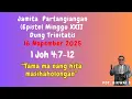 JAMITA PARTANGIANGAN (EPISTEL MINGGU XXII DUNG TRINITATIS) 16 NOP 2025
